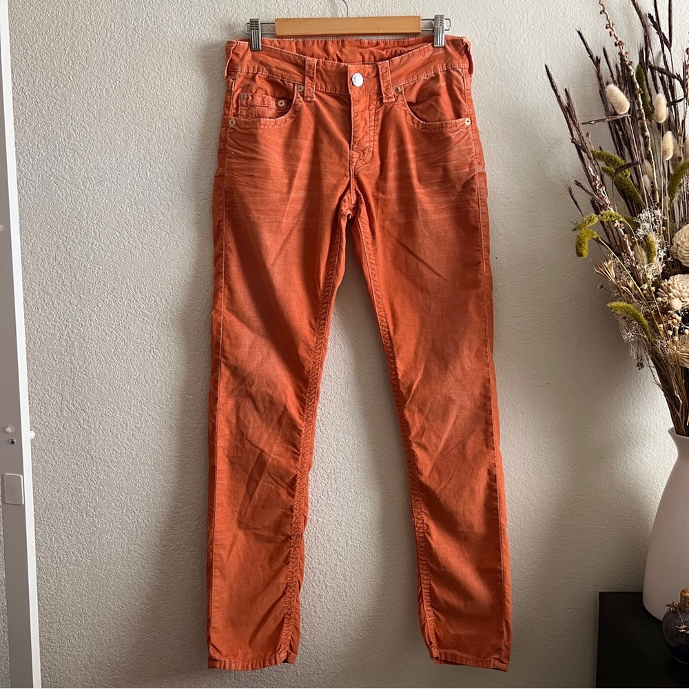Orange corduroy jeans